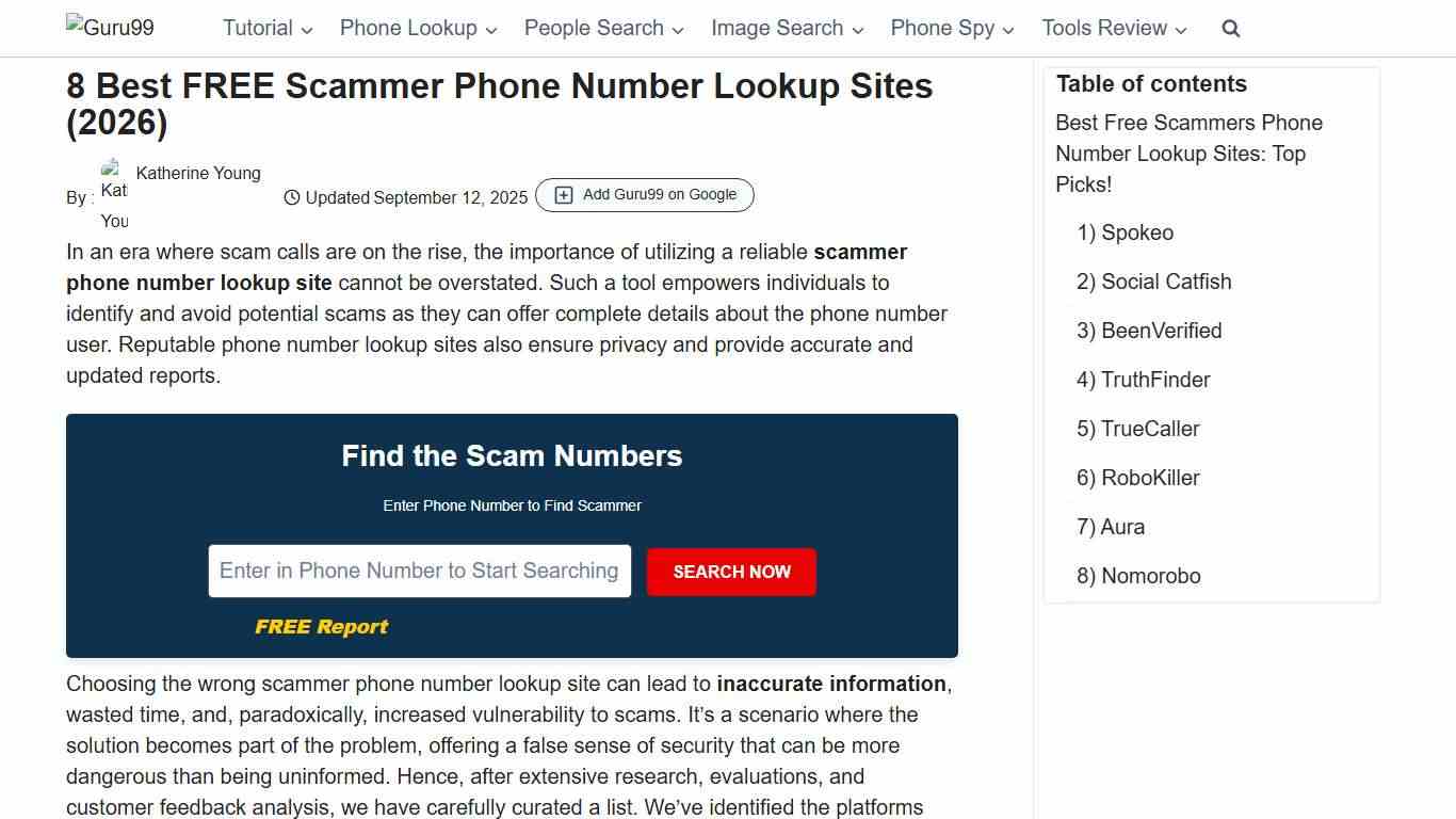 8 Best FREE Scammer Phone Number Lookup Sites (2026)